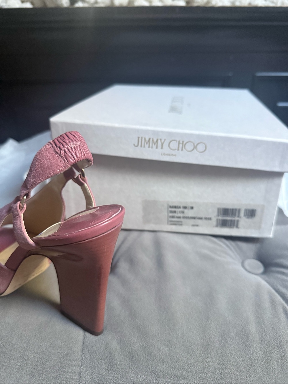 Jimmy Choo Dusty Rose Block Heel Sandals